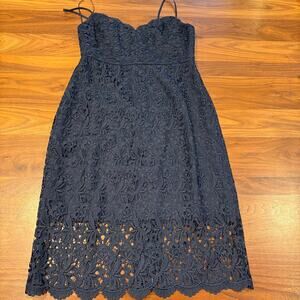 NWOT Size 4 J Crew Guipure Lace Dress Navy